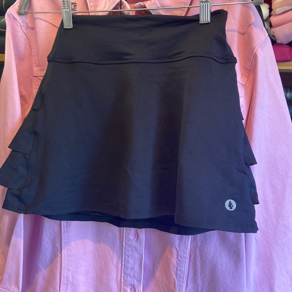 Dona Jo Black Tennis Skirt with Ruffles